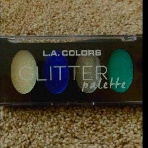 Glitter Palette, with Teal, Silver, Blue, and White Eye Shadow Glitter